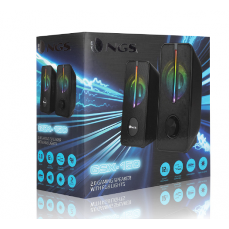 COLUNAS NGS GAMER 12W GSX-150 PRETO RGB